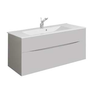 Crosswater Glide II 100 Two Drawer Storm Grey Vanity Unit PLUS CERAMIC Basin GL1000DSG+ DE0004SCW