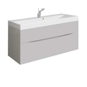 Crosswater Glide II 100 Two Drawer Storm Grey Vanity Unit PLUS White Mineral Marble Basin GL1000DSG+ DE0004SRW