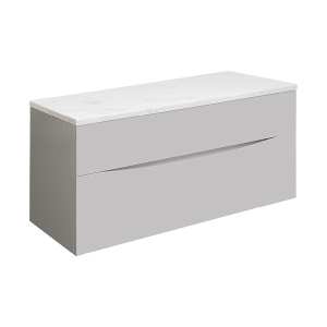 Crosswater Glide II 100 Two Drawer Storm Grey Vanity Unit PLUS Carrara Marble Worktop GL1000DSG+ GL1000TMC