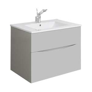 Crosswater Glide II 70 Two Drawer Storm Grey Vanity Unit PLUS CERAMIC Basin GL7000DSG+ DE0003SCW