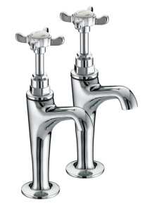 Bristan 1901 Chrome High Neck Kitchen Pillar Taps N HNK C