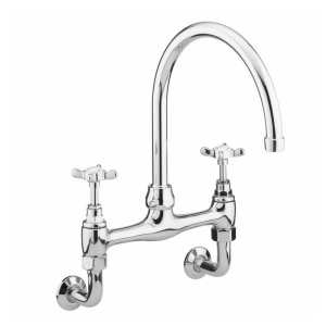 Bristan 1901 Chrome Two Hole Wall Mounted Kitchen Mixer Tap N WMDSM C