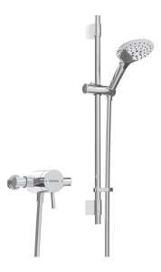 Bristan Prism Exposed Sequential Chrome Shower Valve with Adjustable Riser Kit PM2 SQSHXAR C