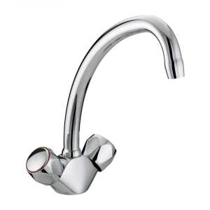 Bristan Club Budget Monobloc Kitchen Mixer Tap Chrome Plated With Metal Heads VAC BSNK C MT