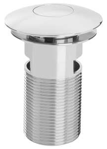 Bristan Round Push Basin Waste with Push Button Chrome Plated Slotted W BASIN08 C