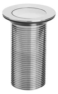Bristan Round Push Clicker Basin Waste with Push Button Chrome Plated Unslotted W BASIN11 C