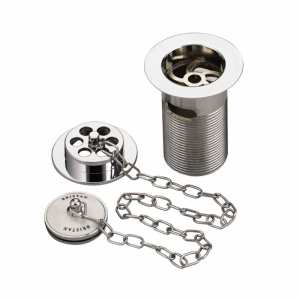 Bristan Traditional Bath Waste with Plug Chrome Plated Slotted W BATH01 C