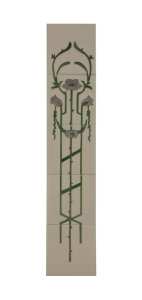 Carron Set of 10 Purple Flowers On White Tiles LGC014