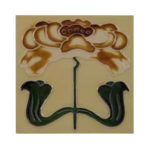 Carron Set of 10 Tan Flower Tiles LGC084