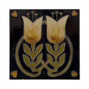 Carron Set of 10 Cream And Yellow Flower Tiles LGC092