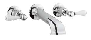 Crosswater Belgravia Lever Wall Stop Taps With Bath Spout BL0370WC_LV BL350WC