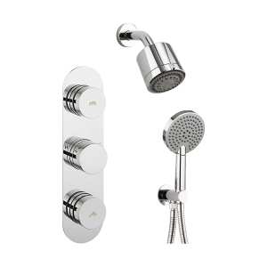 Crosswater Dial 2 Control Shower Valve with Central Trim and Fixed Head and Shower Kit DIAL CENT 19