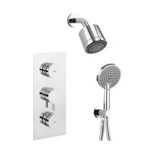Crosswater Dial 2 Control Shower Valve with Kai Trim and Fixed Head and Shower Kit DIAL KAI 19