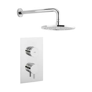 Crosswater Dial Shower Valve Single Outlet with Fixed Shower Head DIAL KAI 8