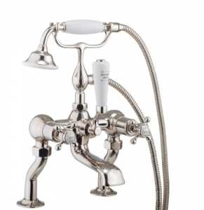 Crosswater Belgravia Crosshead Bath Shower Mixer Tap With Kit Nickel HG422DN