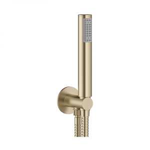 Crosswater Brushed Brass Designer Wall Outlet with Hose and Handset Bracket PRO963F