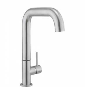 Crosswater Tube Side Lever Kitchen Mixer Tap Brushed Stainless Steel TU713DS