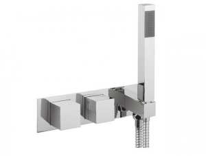 Crosswater Water Square Dual Thermostatic Shower Valve with Shower Kit WS1701RC