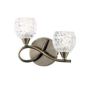 Endon Boyer Glass Halogen Wall Light BOYER 2WBAB L