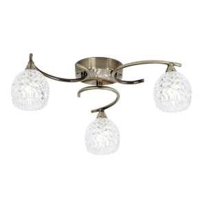 Endon Boyer Multi Arm Glass Halogen Ceiling Light BOYER 3AB