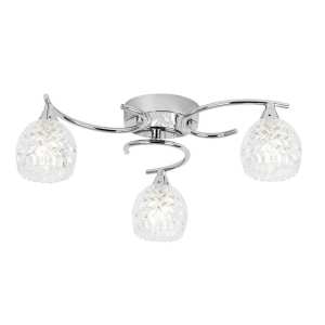 Endon Boyer Multi Arm Glass Halogen Ceiling Light BOYER 3CH