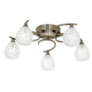 Endon Boyer Multi Arm Glass Halogen Ceiling Light BOYER 5AB