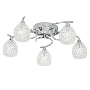 Endon Boyer Multi Arm Glass Halogen Ceiling Light BOYER 5CH