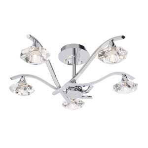 Endon Langella Multi Arm Glass Halogen Table Lamp LANGELLA 5CH