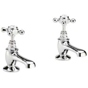 Hudson Reed White Topaz With Crosshead Basin Taps BC301HX