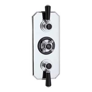 Hudson Reed Black Topaz Triple Concealed Shower Valve With Diverter BTSVT005