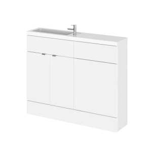 Hudson Reed Fusion White Gloss 1100mm Slimline Combination Furniture Unit and Basin CBI101