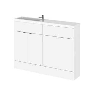 Hudson Reed Fusion White Gloss 1200mm Combination Slimline Furniture Unit and Basin CBI108