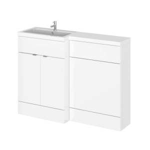 Hudson Reed Fusion White Gloss 1200mm LH Combination Furniture Unit and Basin CBI109