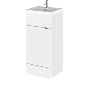 Hudson Reed Fusion White Gloss 400mm Vanity Unit and Basin CBI123