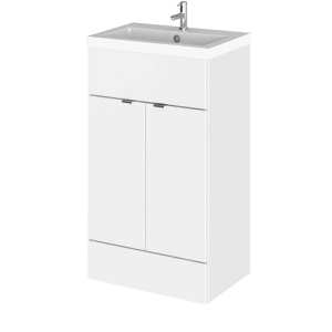 Hudson Reed Fusion White Gloss 500mm Vanity Unit and Basin CBI124