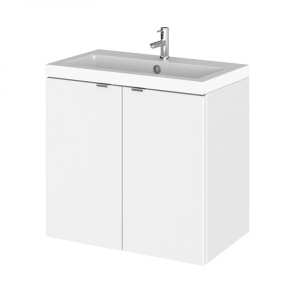 Hudson Reed Fusion White Gloss 600mm Wall Hung Vanity Unit and Basin CBI136