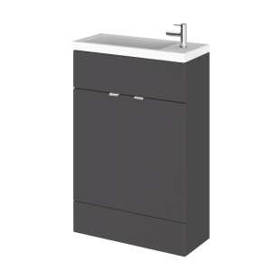 Hudson Reed Fusion Gloss Grey 600mm Slimline Vanity Unit and Basin CBI906