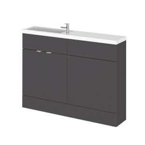 Hudson Reed Fusion Gloss Grey 1200mm Combination Slimline Furniture Unit And Basin CBI908