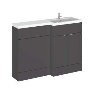 Hudson Reed Fusion Gloss Grey 1200mm RH Combination Furniture Unit And Basin CBI910