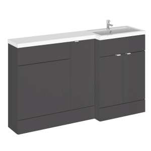 Hudson Reed Fusion Gloss Grey 1500mm RH Combination Furniture Unit and Basin CBI914