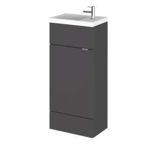 Hudson Reed Fusion Gloss Grey 400mm Slimline Vanity Unit and Basin CBI921