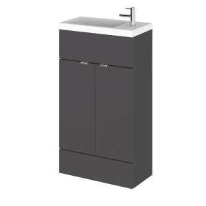 Hudson Reed Fusion Gloss Grey 500mm Slimline Vanity Unit and Basin CBI922