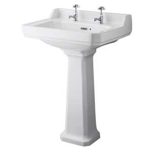 Hudson Reed Richmond 600mm Basin and Pedestal (2 Tap Hole) CCR020