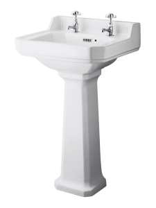 Hudson Reed Richmond 500mm Basin and Comfort Height Pedestal (2 Tap Hole) CCR031