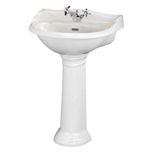 Hudson Reed Chancery 600mm Basin and Pedestal (1 Tap Hole) CRT002