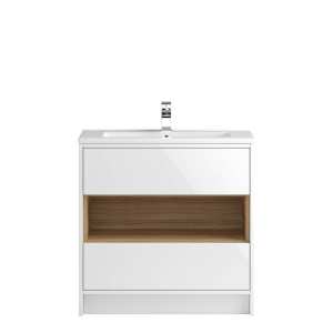 Hudson Reed Coast White Gloss Floor Standing 800mm Cabinet and Basin 2 CST978