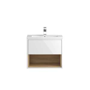 Hudson Reed Coast White Gloss Wall Hung 600mm Cabinet and Basin 1 CST986E