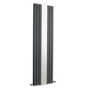 Hudson Reed Revive With Mirror 1800 x 499 Double Panel Anthracite Designer Radiator HLA79