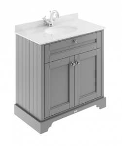Hudson Reed Old London Storm Grey 800mm Unit And Basin (1 Tap Hole) LOF228