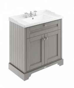 Hudson Reed Old London Storm Grey 800mm Unit And Basin (3 Tap Hole) LOF235